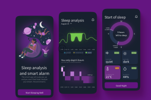 深色app ui睡眠分析设计源文件 .fig素材