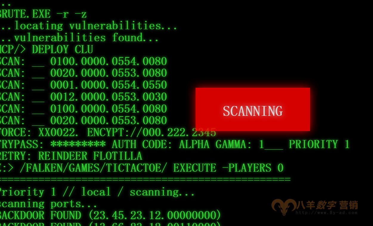 图片[1]_装黑客扫描入侵代码下载 绿屏红色扫描框_八羊网经验大师